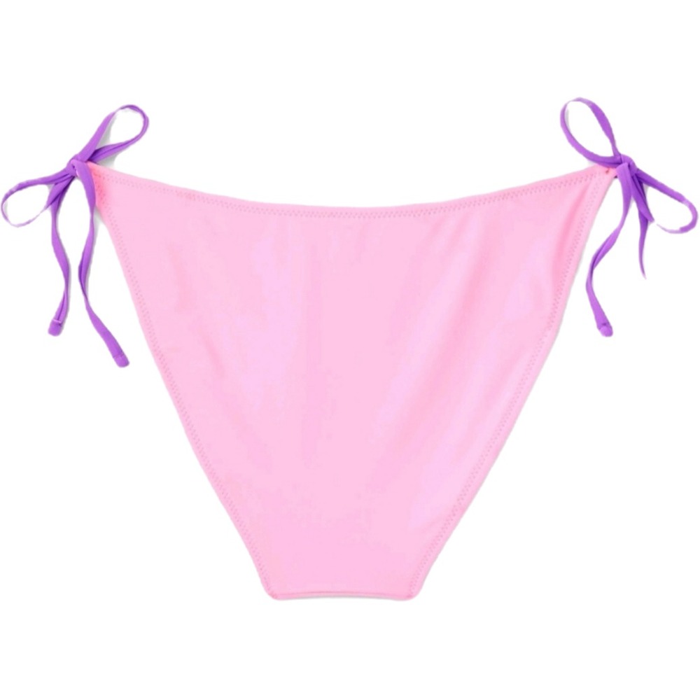 Pink purple white floral reversible string bikini bottom wild fable 1x 17 18 60s